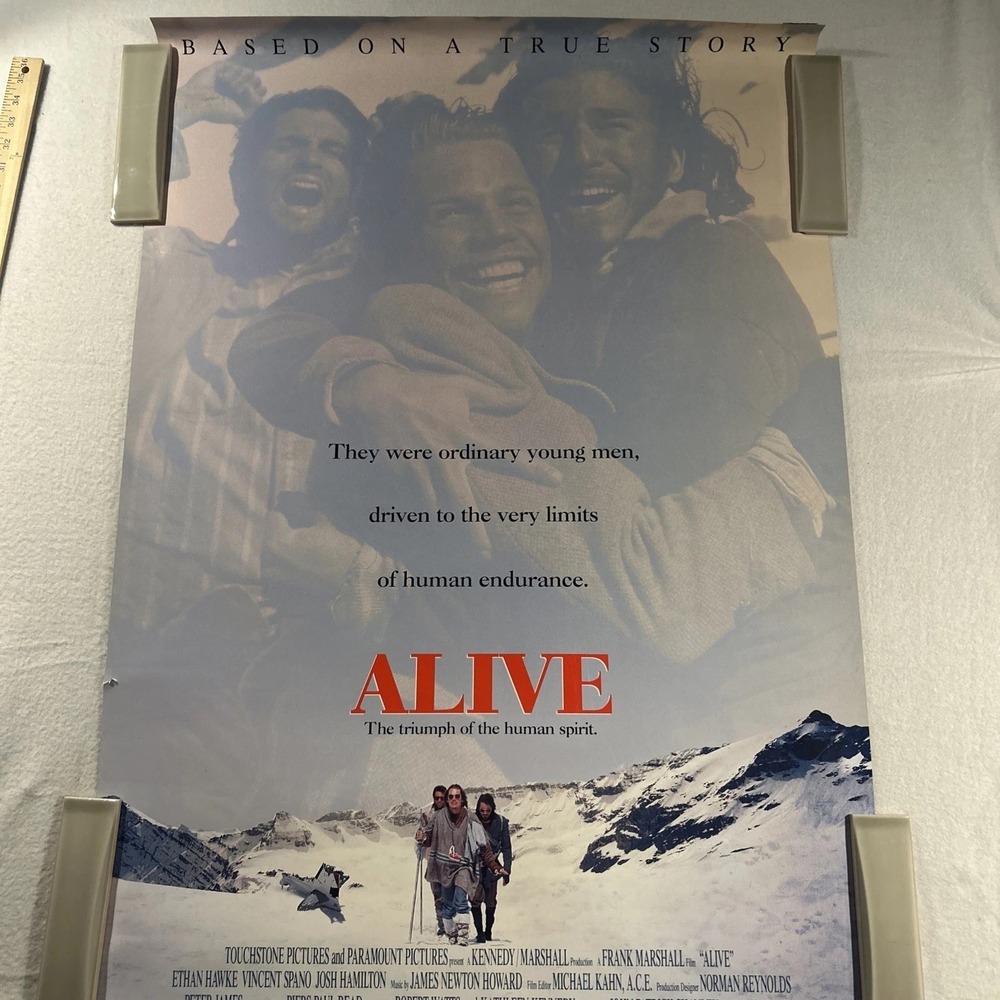 Alive 1992 Original Movie Poster 27x40 DS Andes Survival Film
